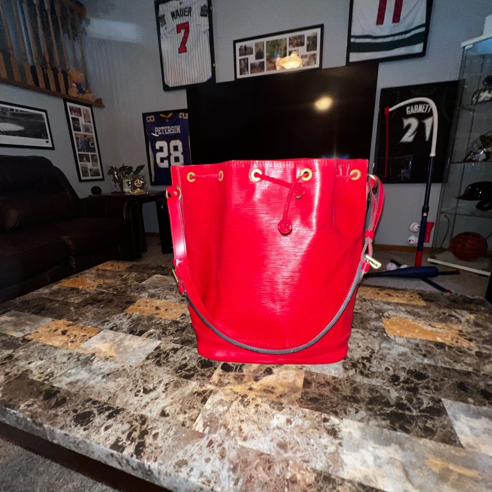 Red Louis Vuitton Noe bag